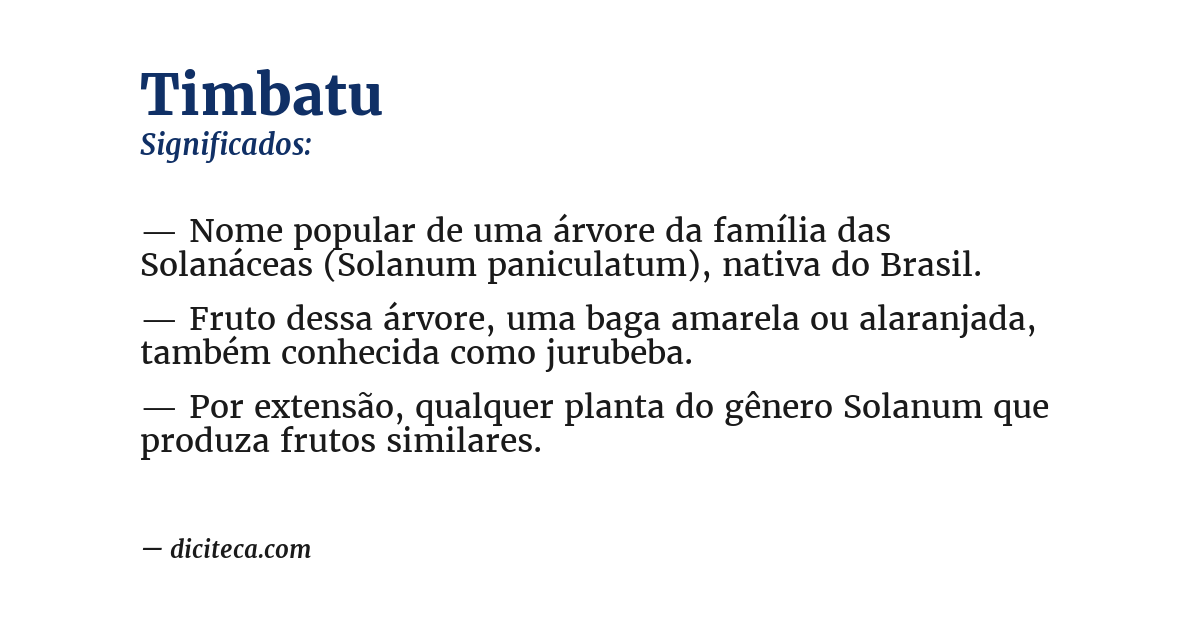 Significado de timbatu