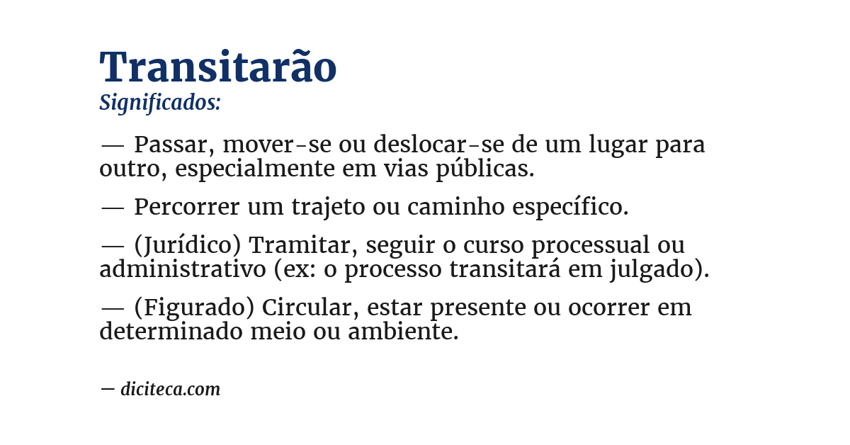 Significado de transitarão