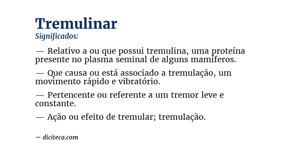 Significado de tremulinar
