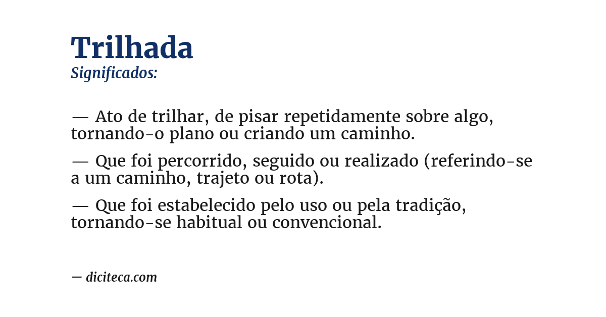 Significado de trilhada
