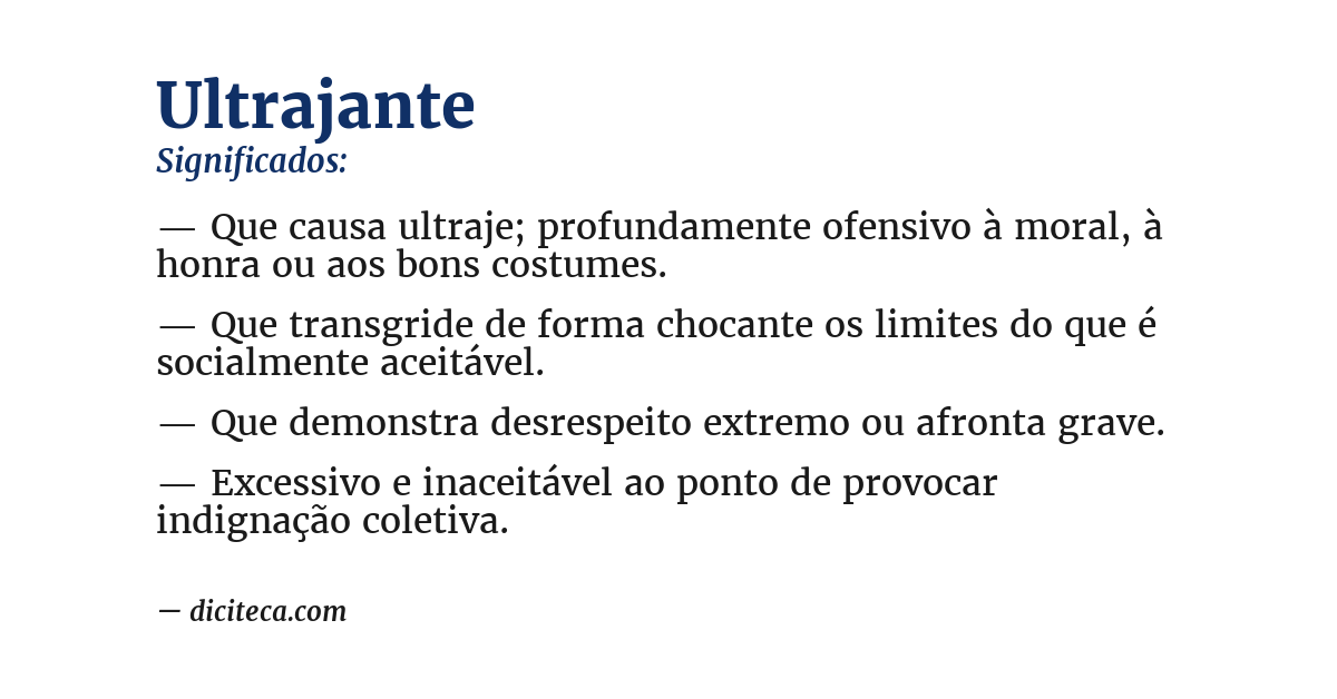Significado de ultrajante
