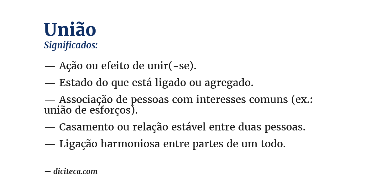 Significado de união