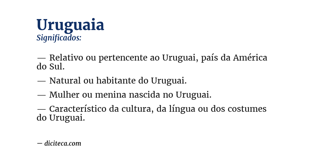 Significado de uruguaia