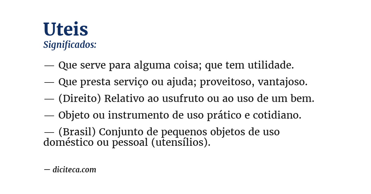 Significado de uteis