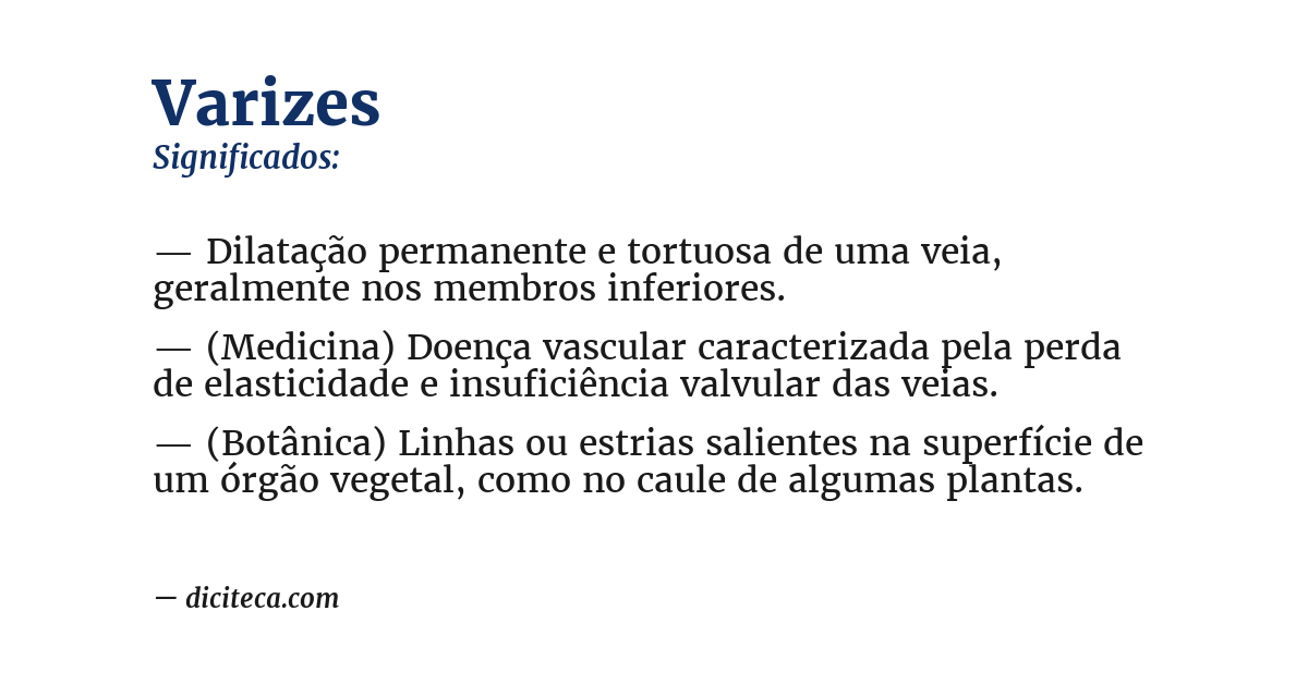 Significado de varizes