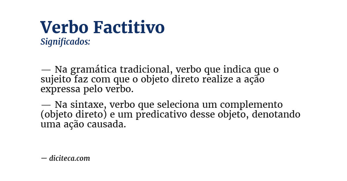 Significado de verbo factitivo