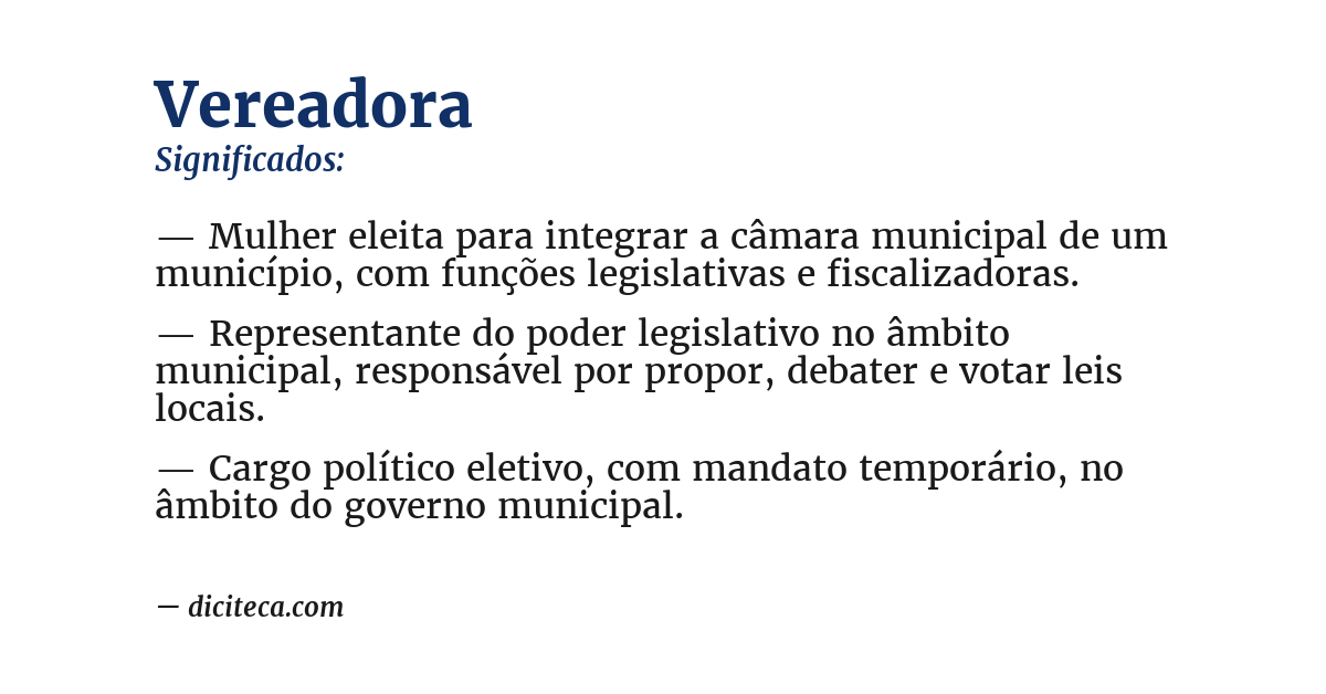 Significado de vereadora