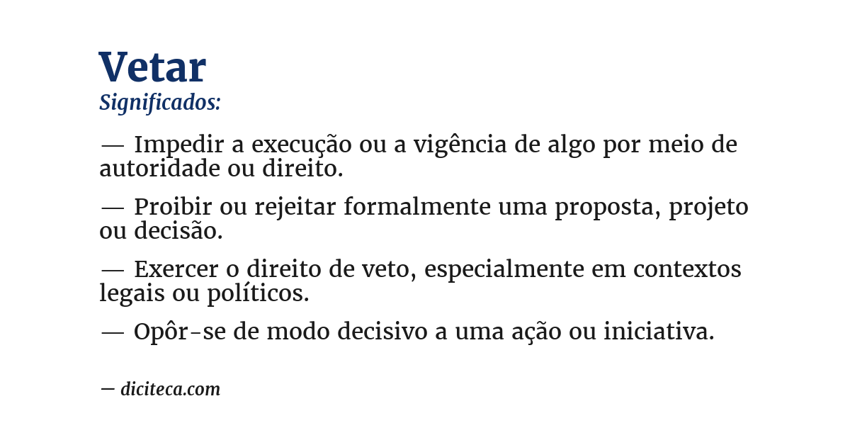 Significado de vetar