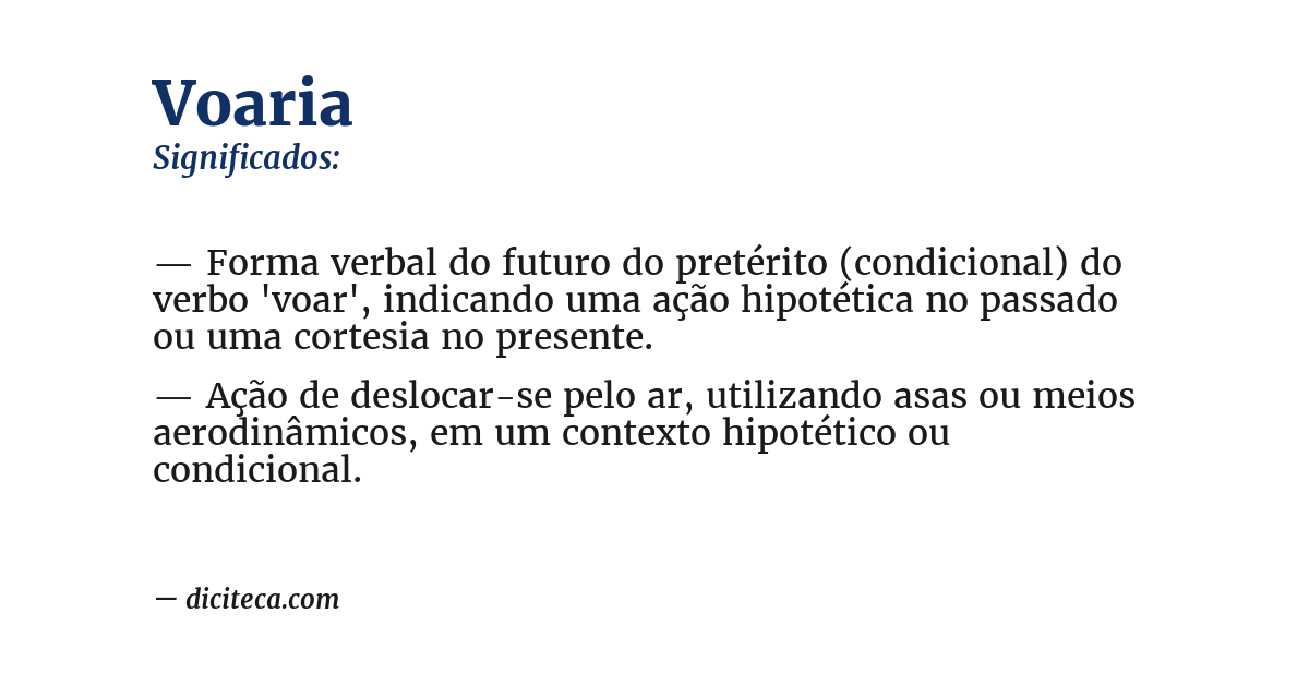 Significado de voaria