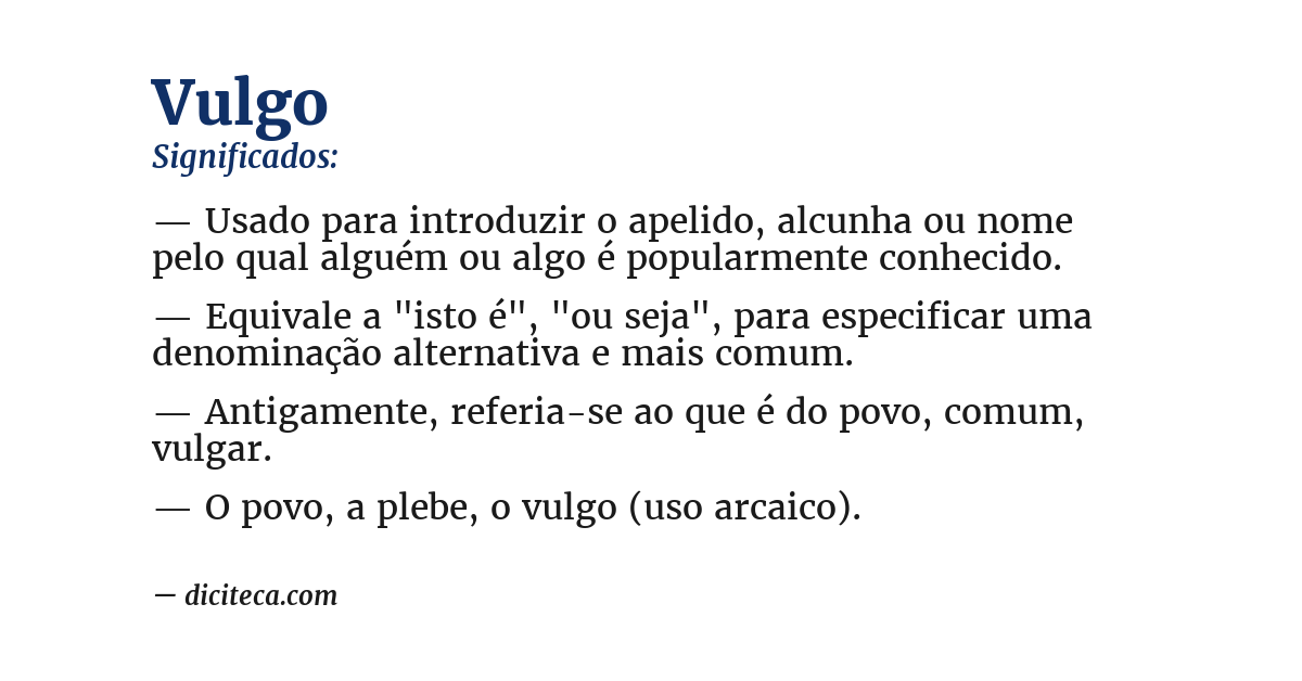 Significado de vulgo