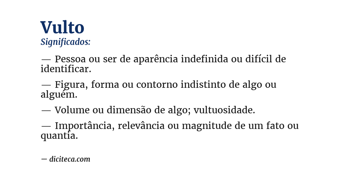 Significado de vulto