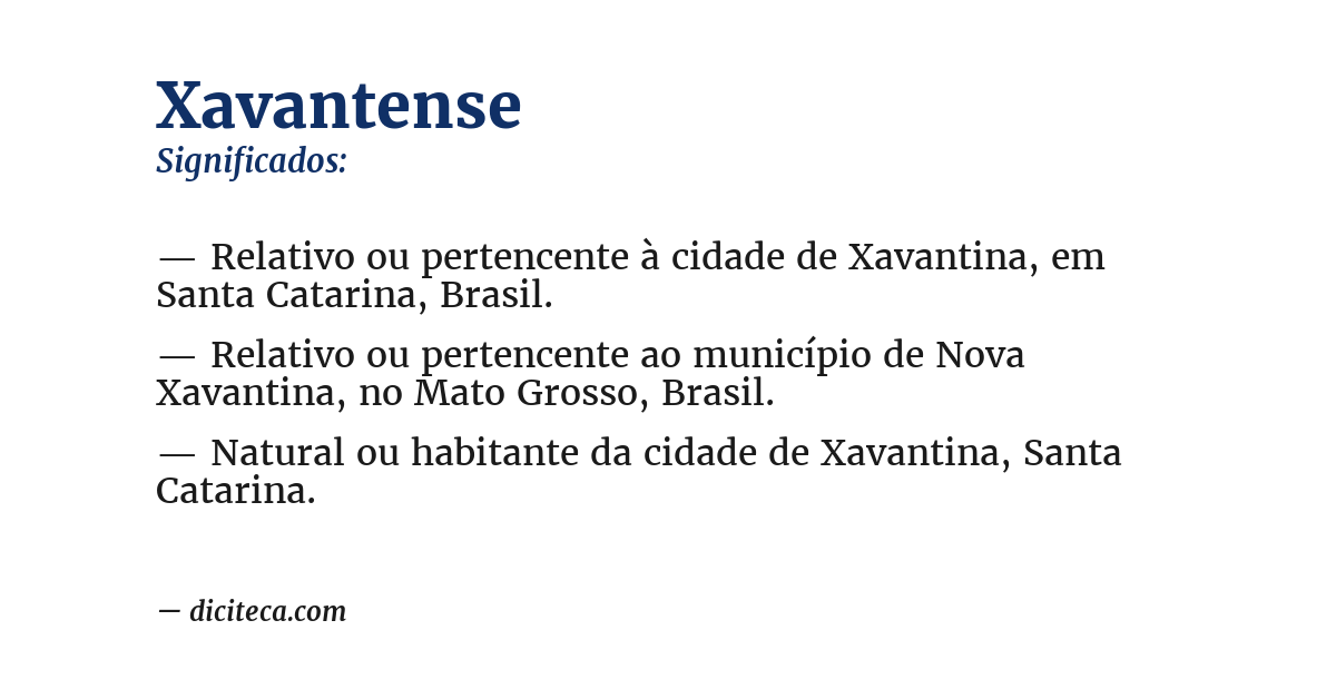 Significado de xavantense