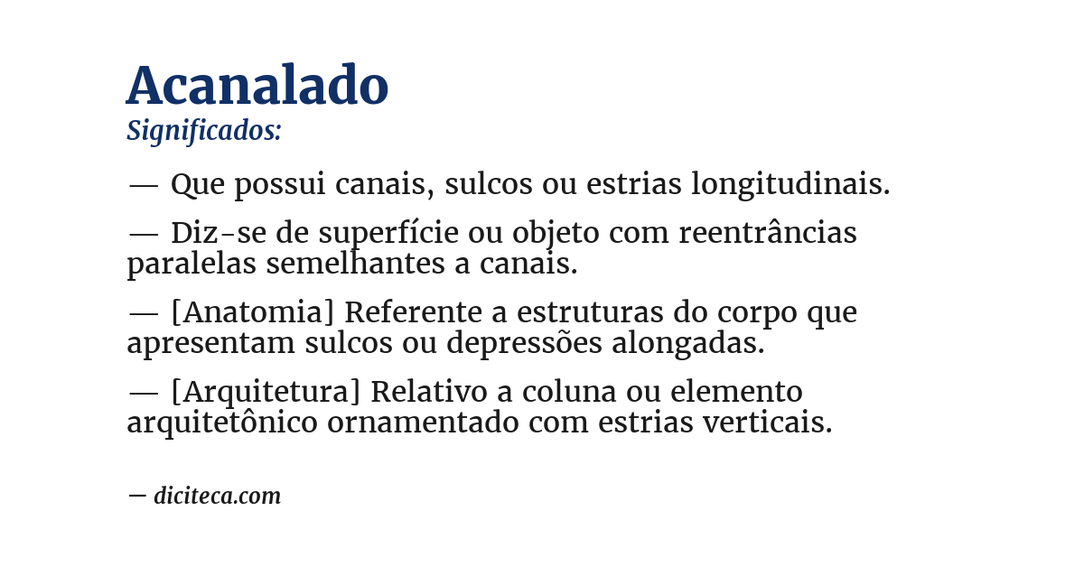 Significado de acanalado