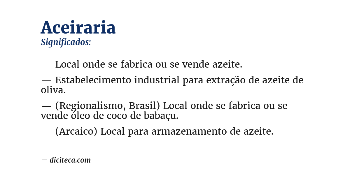 Significado de aceiraria