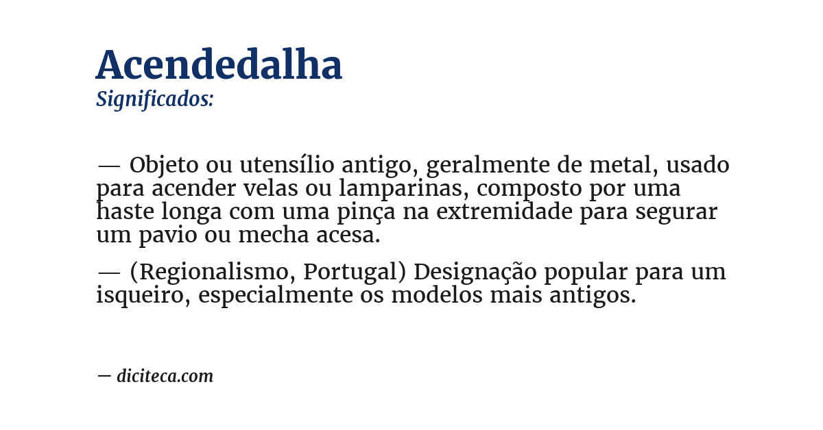 Significado de acendedalha