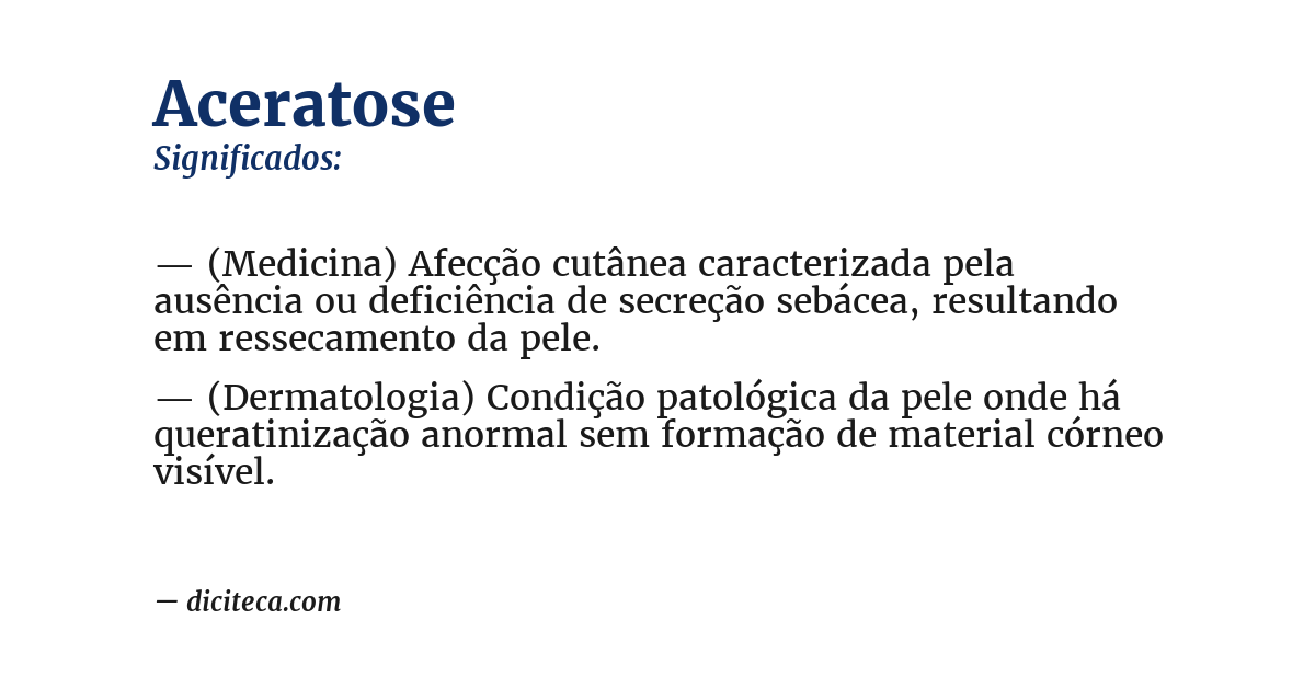 Significado de aceratose