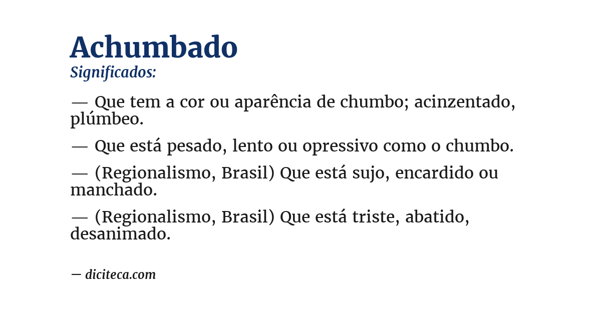 Significado de achumbado