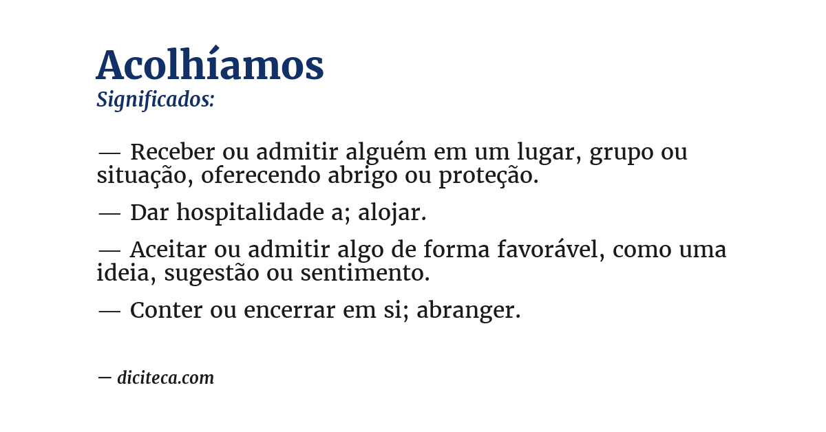 Significado de acolhíamos