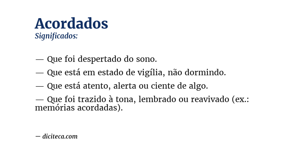 Significado de acordados
