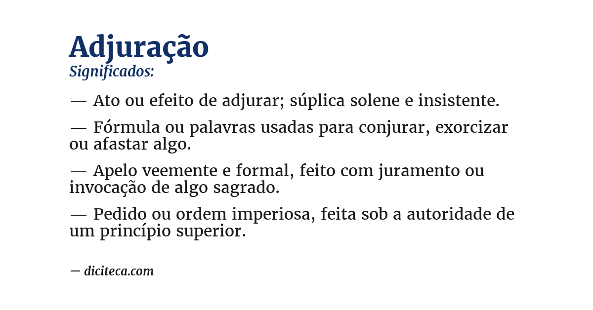 Significado de adjuração