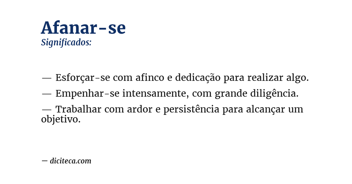 Significado de afanar-se