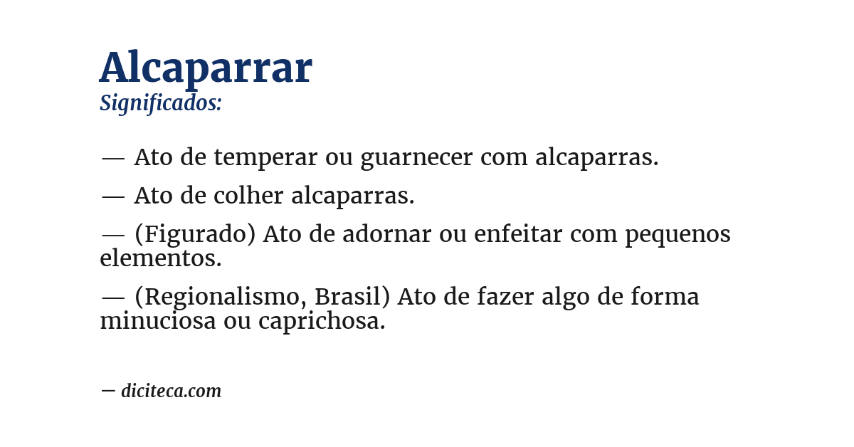 Significado de alcaparrar