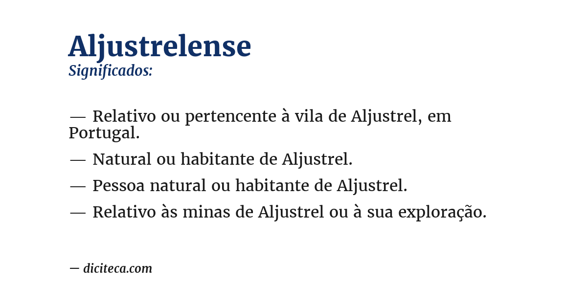 Significado de aljustrelense