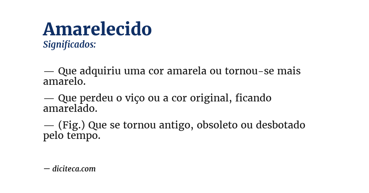 Significado de amarelecido