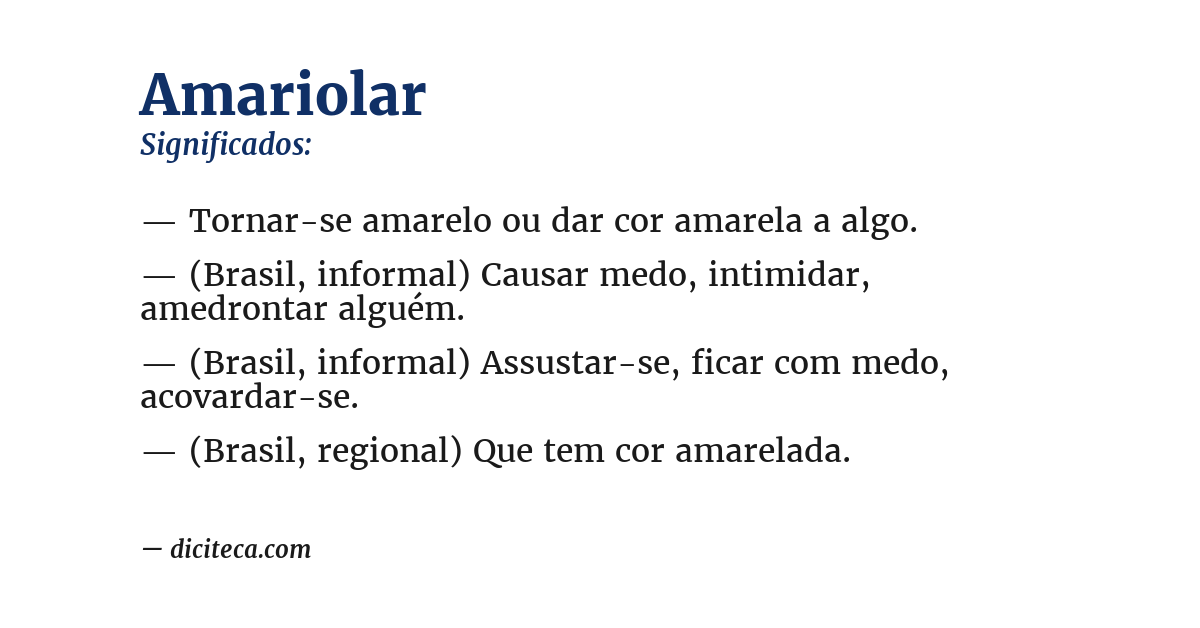 Significado de amariolar