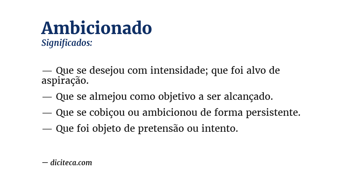 Significado de ambicionado