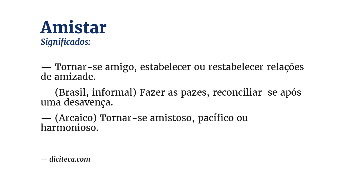 Significado de amistar