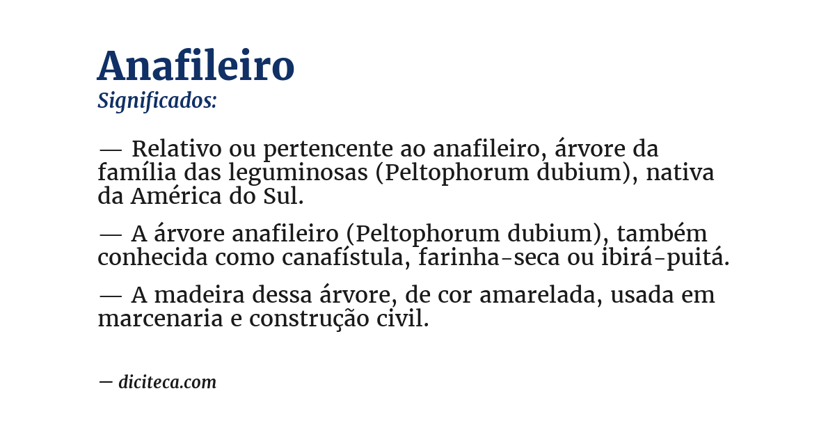 Significado de anafileiro