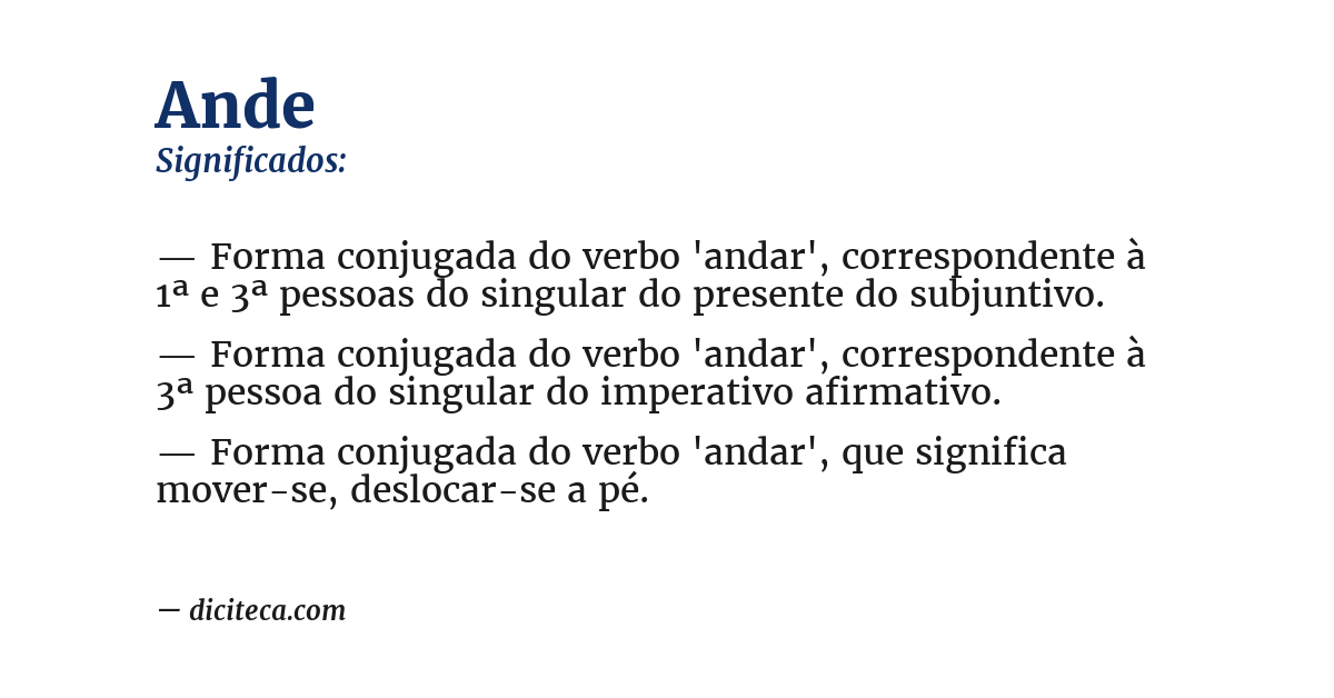 Significado de ande