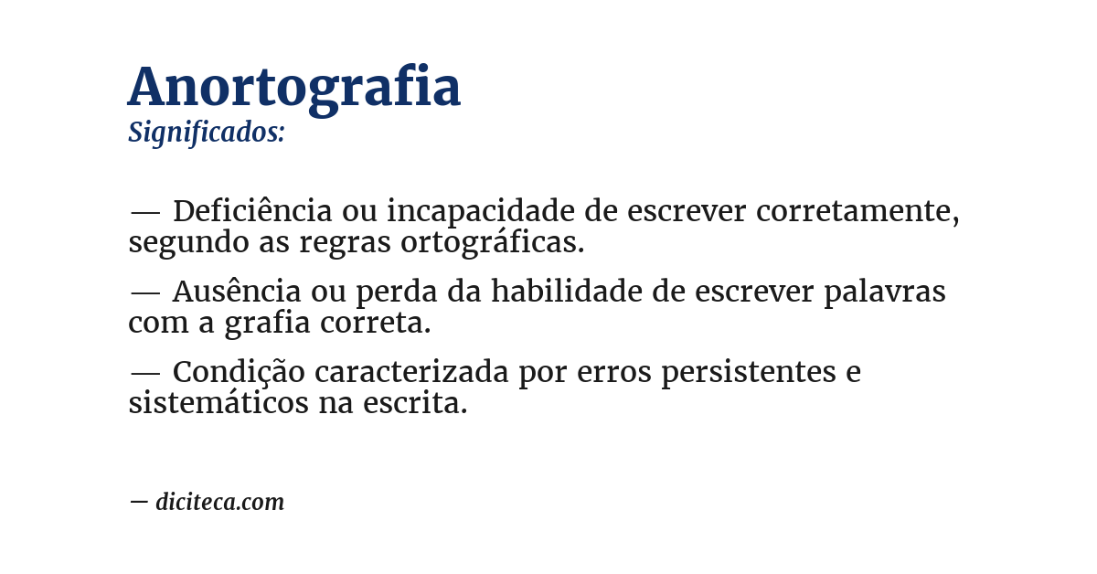 Significado de anortografia