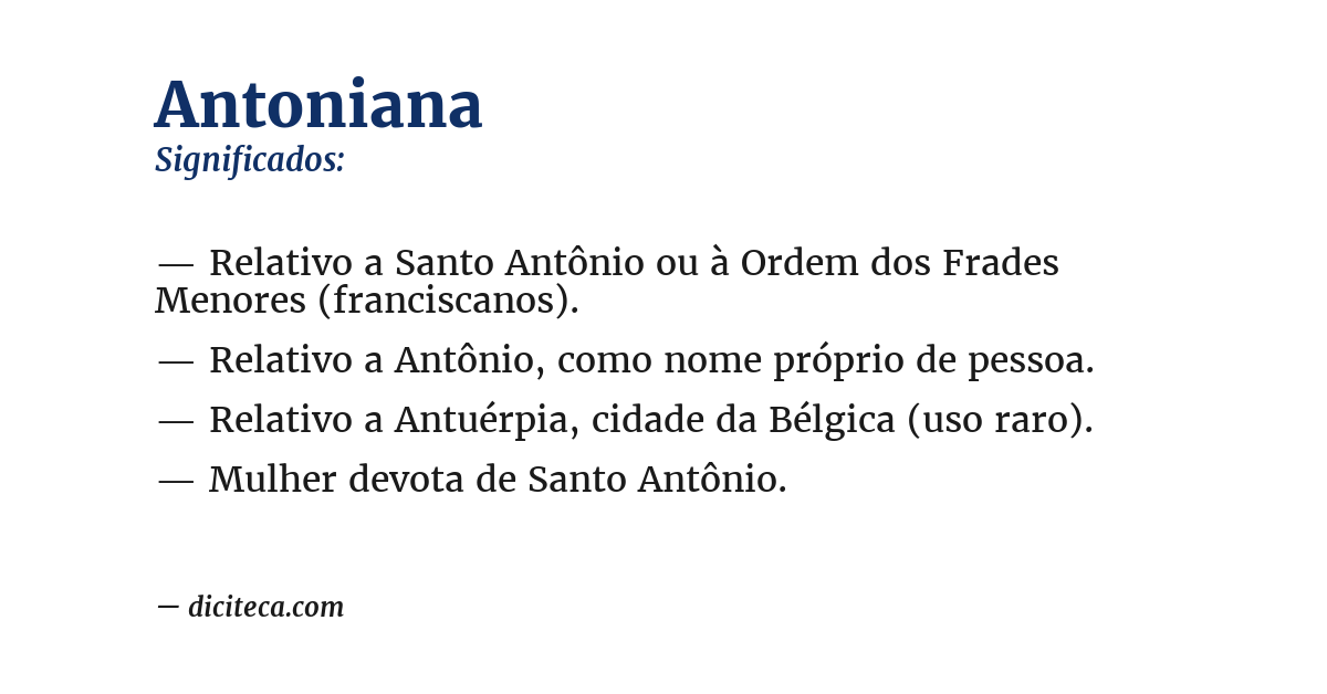 Significado de antoniana