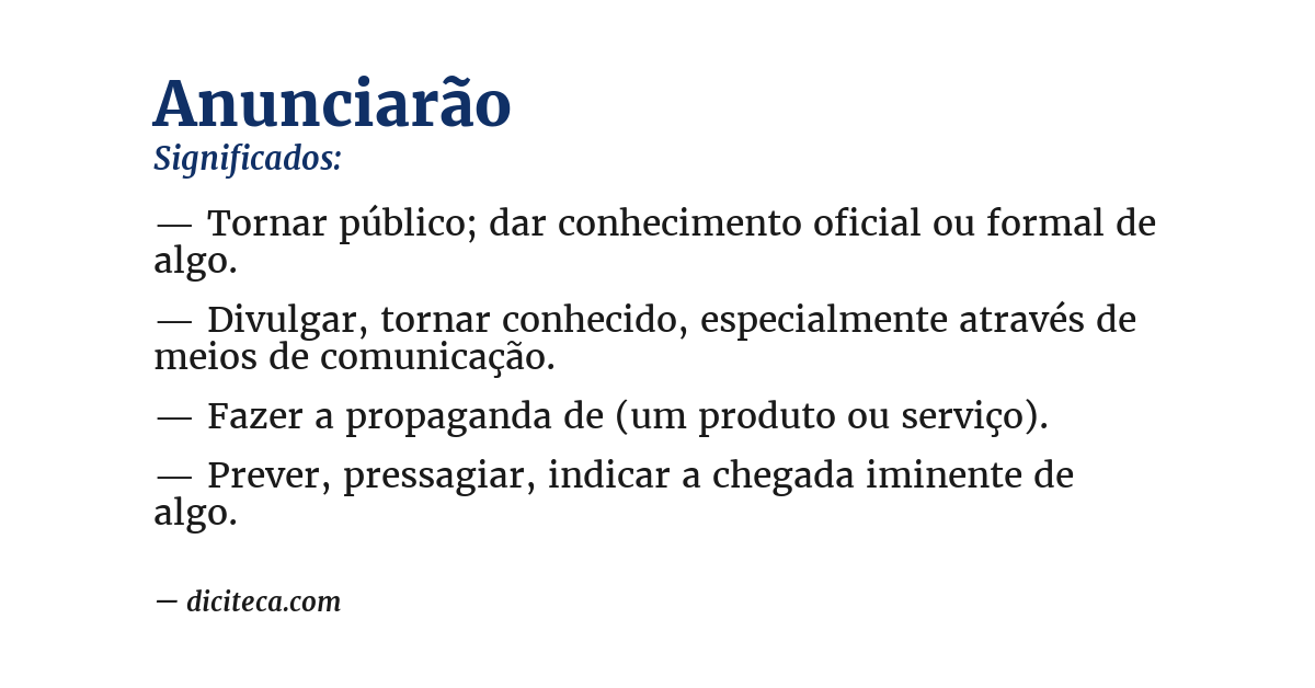 Significado de anunciarão