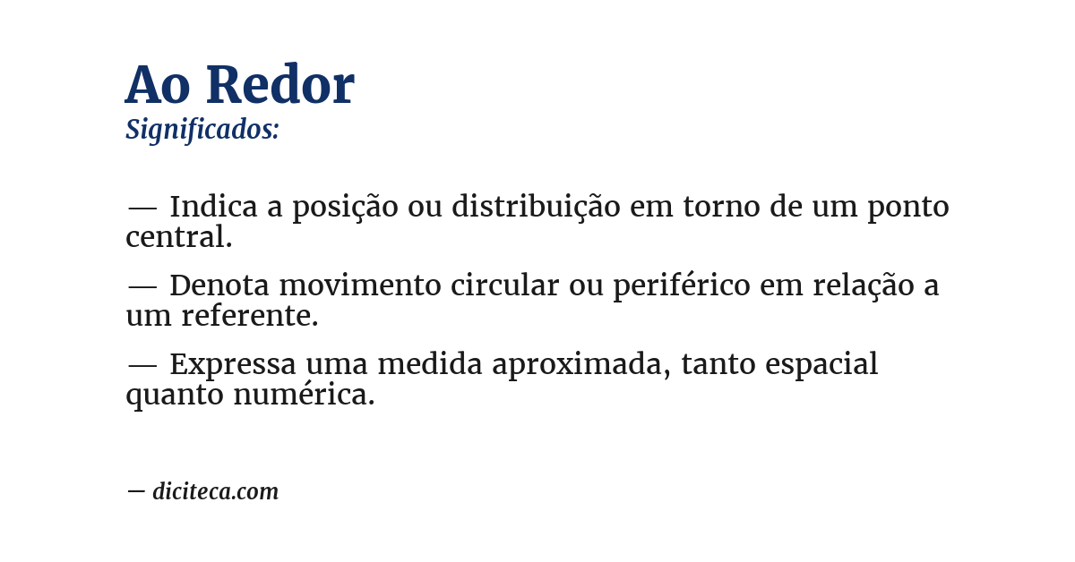 Significado de ao redor