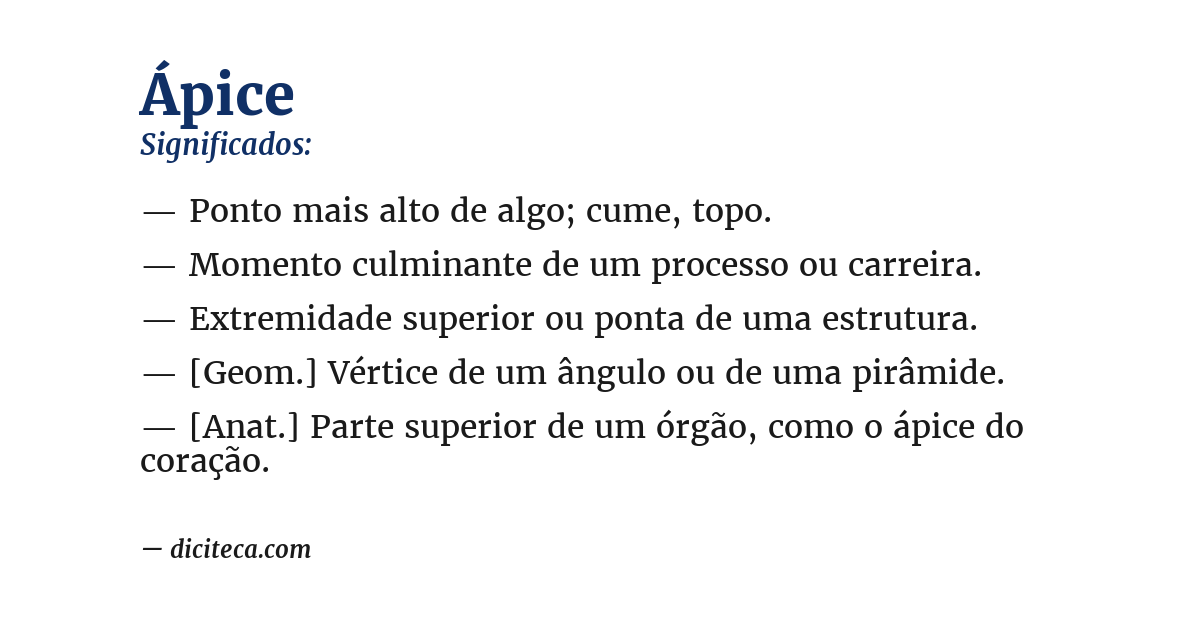Significado de ápice