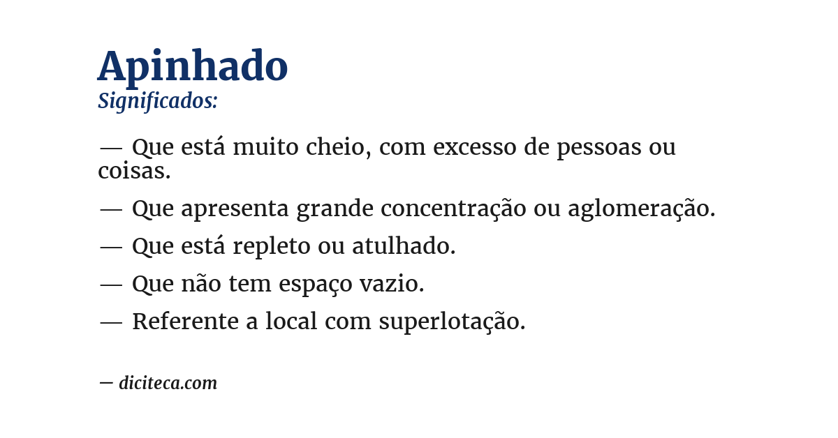 Significado de apinhado