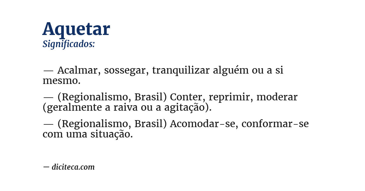 Significado de aquetar
