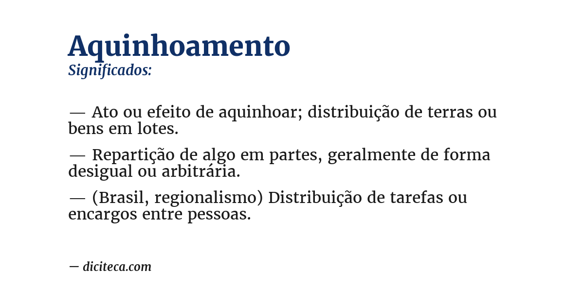 Significado de aquinhoamento