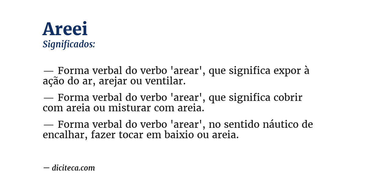 Significado de areei