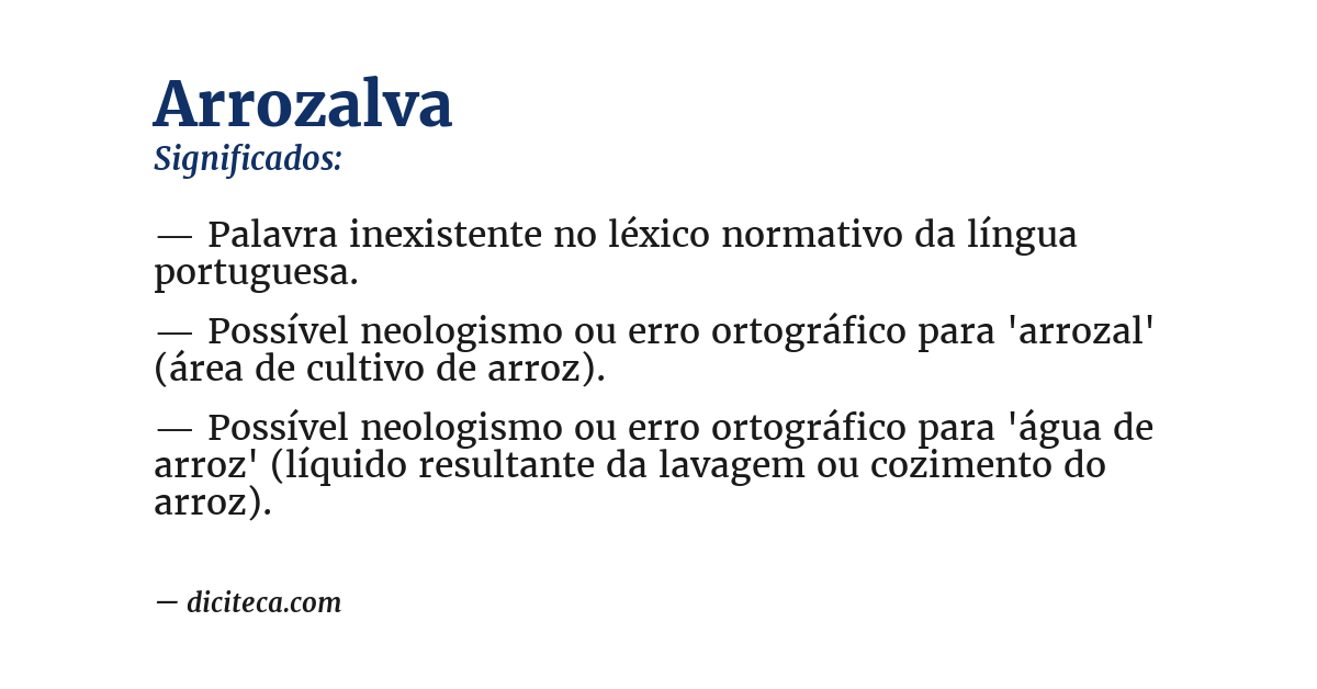 Significado de arrozalva