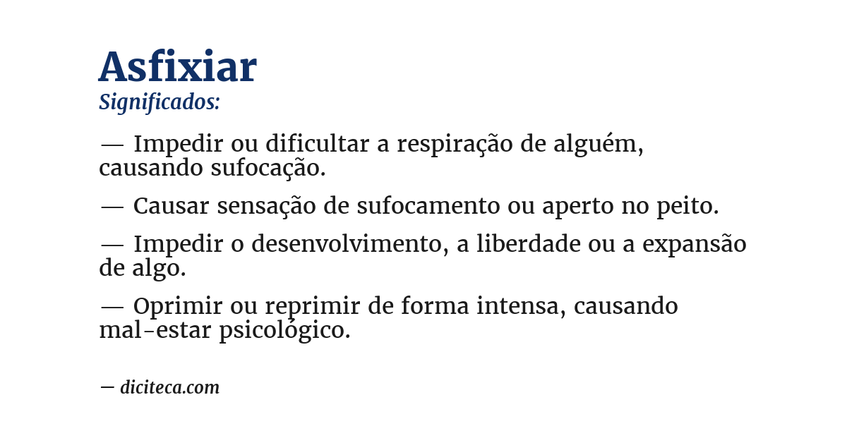 Significado de asfixiar