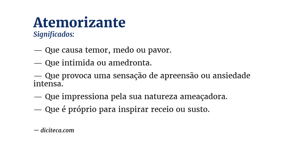 Significado de atemorizante