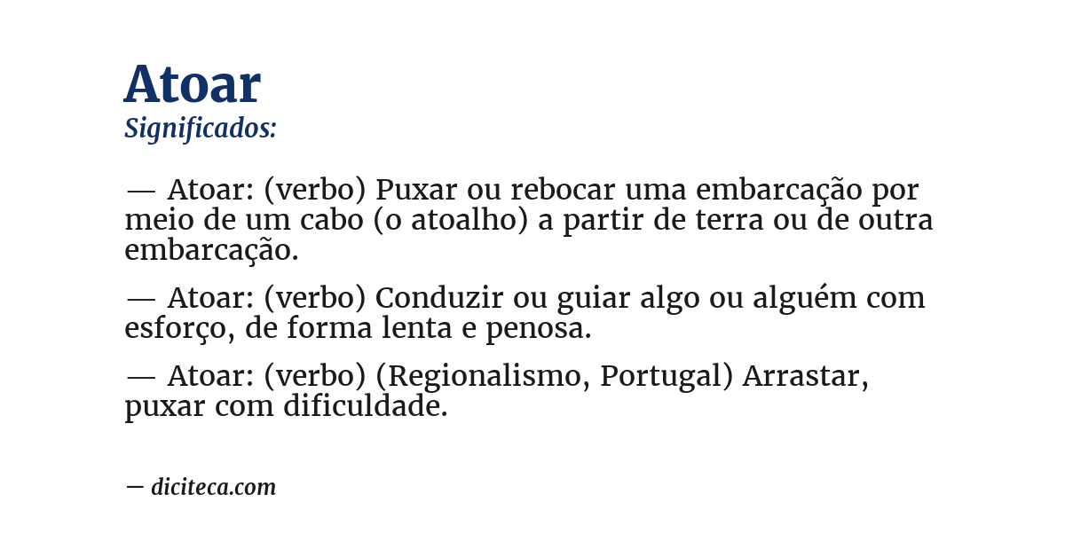 Significado de atoar