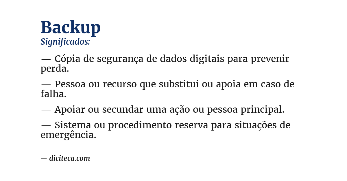 Significado de backup