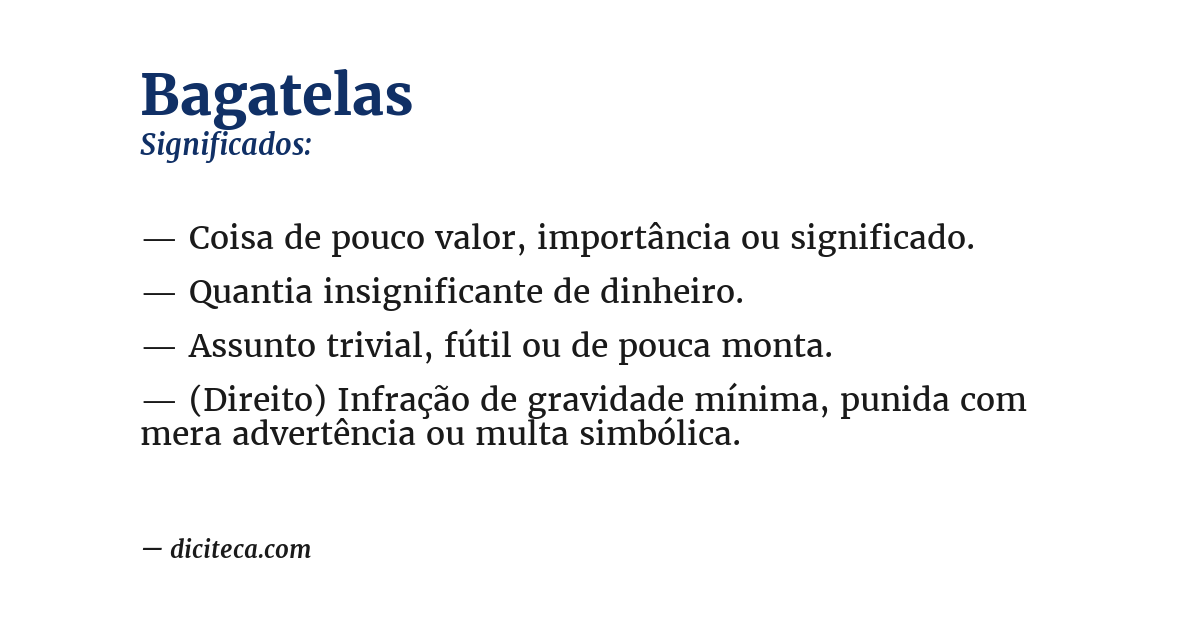 Significado de bagatelas