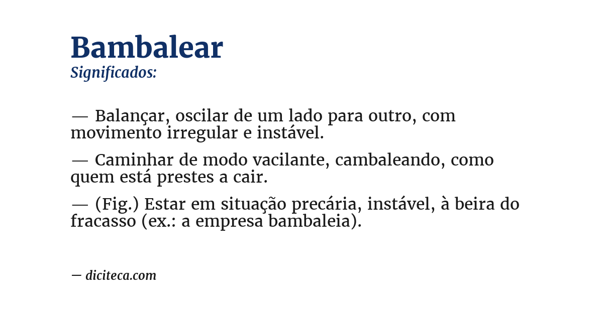 Significado de bambalear