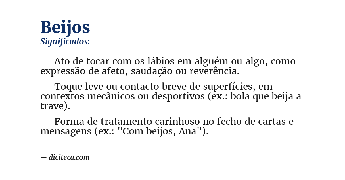 Significado de beijos